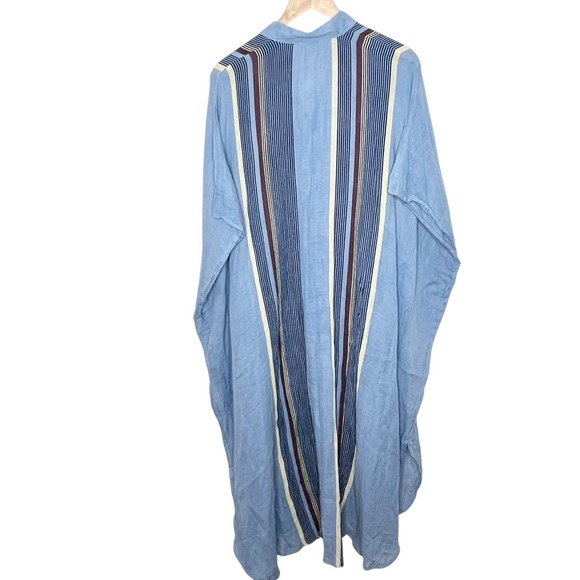 Free People Vacation Mode Kaftan Dress Blue Womens One Size Coastal Boho Resort - Picture 2 of 10
